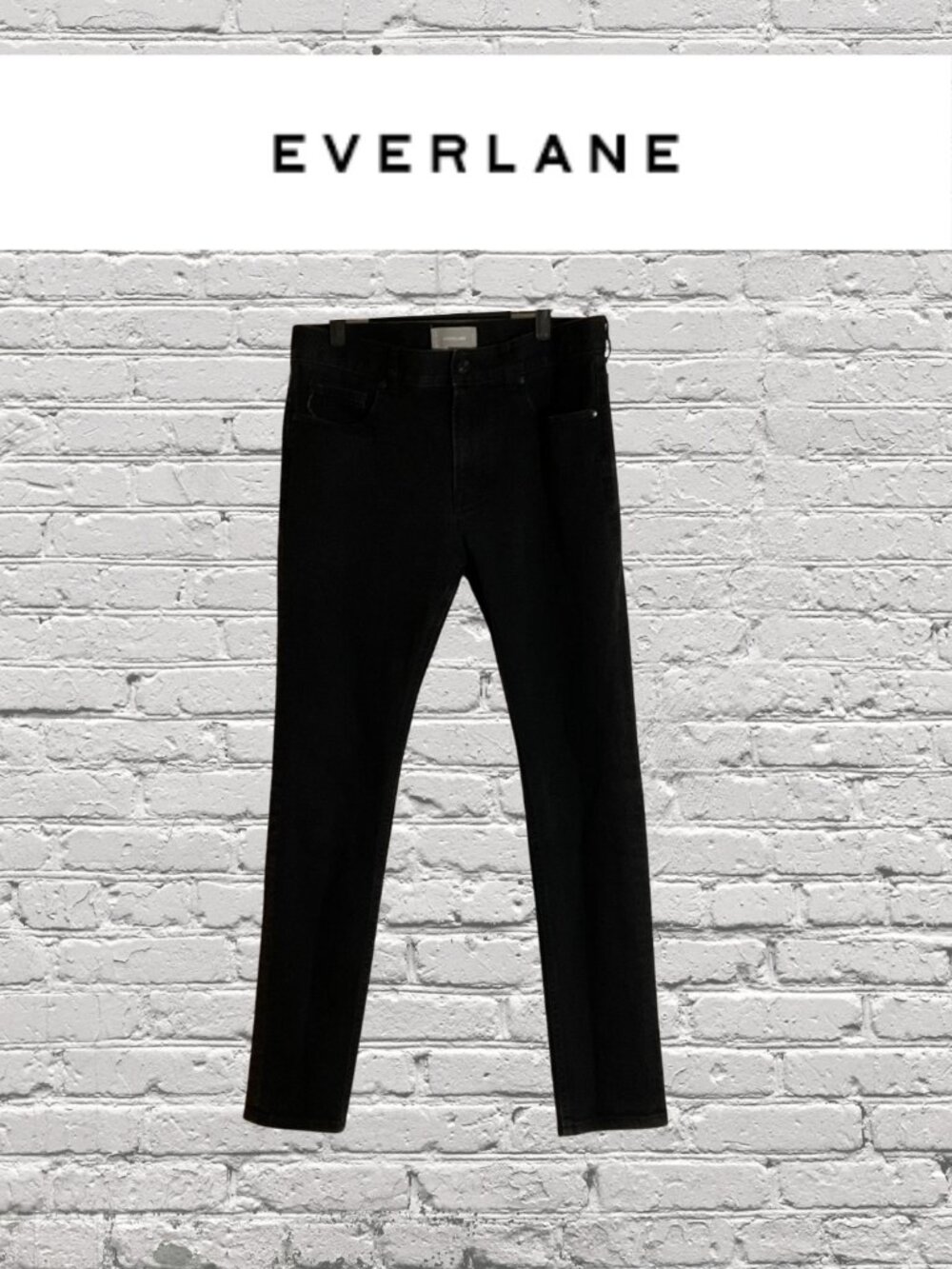 Everlane Men's Skinny Jeans 33x32 Washed Black Stretch Denim